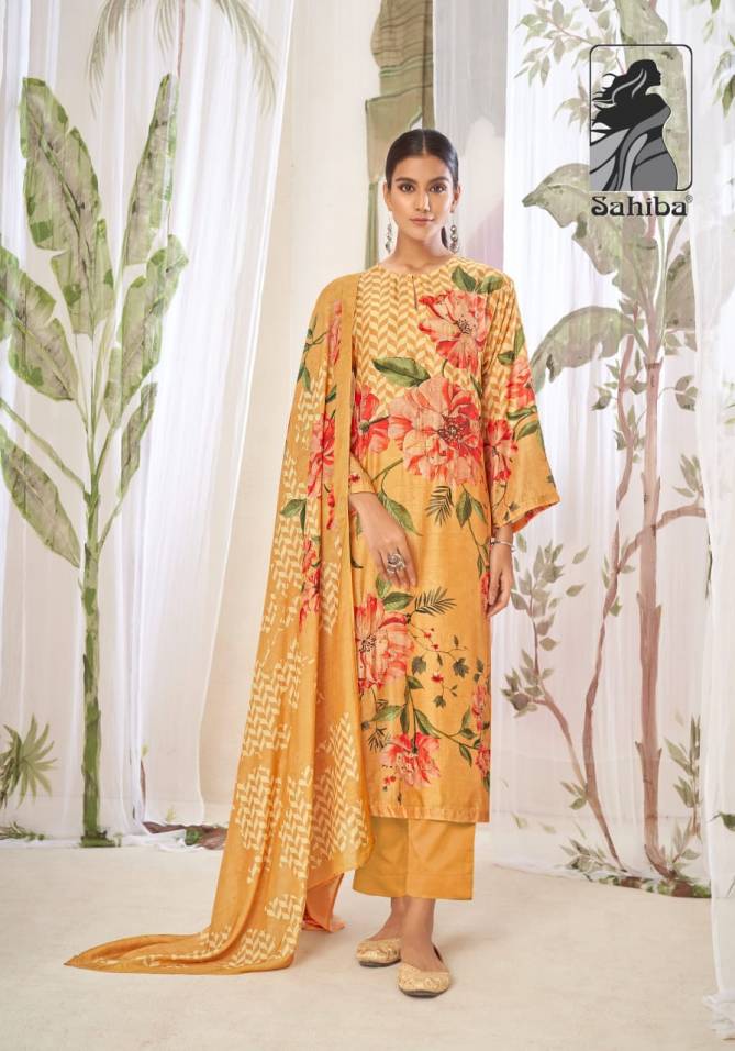 Wazmal By Sahiba Muslin Silk Digital Printed Dress Material Wholesale Shop In Surat